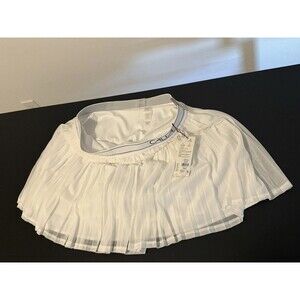 CALIA Pleated Mesh Skort Womens XL White High Rise Tennis Golf Pickleball NWT